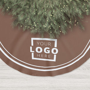 Custom Business Logo Christmas Elegant Corporate Brushed Polyester Tree Skirt
