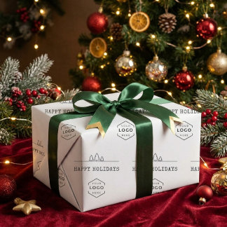 Custom Business Logo Christmas Gift Wrapping Paper