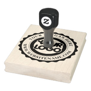 Custom Business Logo&Circular Branding Wood Handle Rubber Stamp