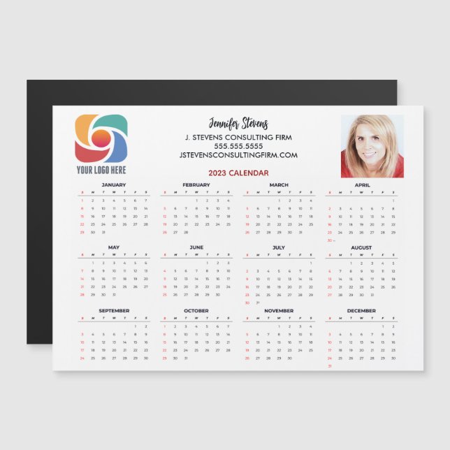 Custom Business Logo Company 2023 Calendar Magnet (Front/Back)