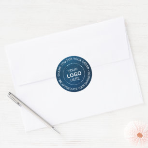 Custom Business Logo Company Branded Thank You  Classic Round Sticker