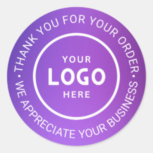 Custom Business Logo Company Branded Thank You Classic Round Sticker