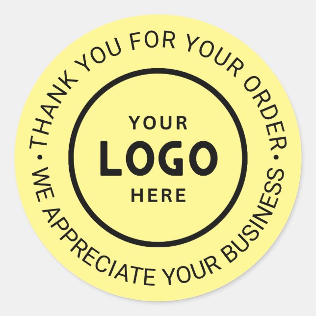 Custom Business Logo Company Branded Thank You Classic Round Sticker (Front)