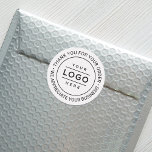 Custom Business Logo Company Branded Thank You Classic Round Sticker<br><div class="desc">Custom branded round business stickers feature your professional business logo design with modern round "Thank you for your order / We appreciate your business" black text design. Simply add your company logo to the placeholder image and personalize the wording to suit your needs. White background can be customized. Please contact...</div>
