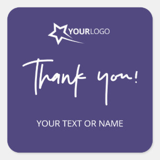 Custom Business Logo Company Branded Thank You  Square Sticker