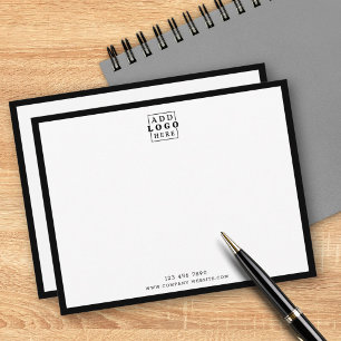 Custom Business Logo Company Contact Black Border Card