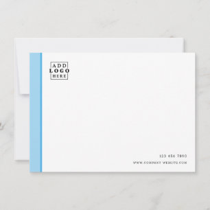 Custom Business Logo Company Contact Blue Border Card