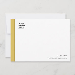 Custom Business Logo Company Contact Gold Border  Card