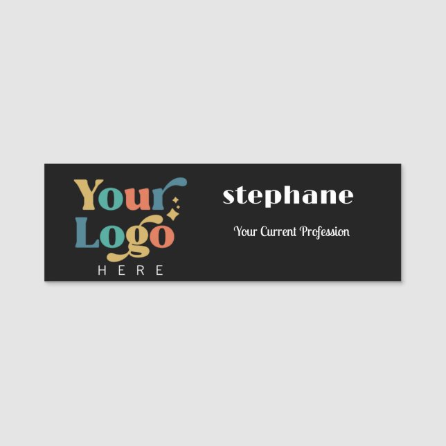 Custom Business Logo Company Employee Name Name Tag (Front)