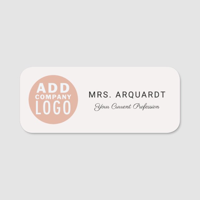 Custom Business Logo Company Management Name Tag (Front)