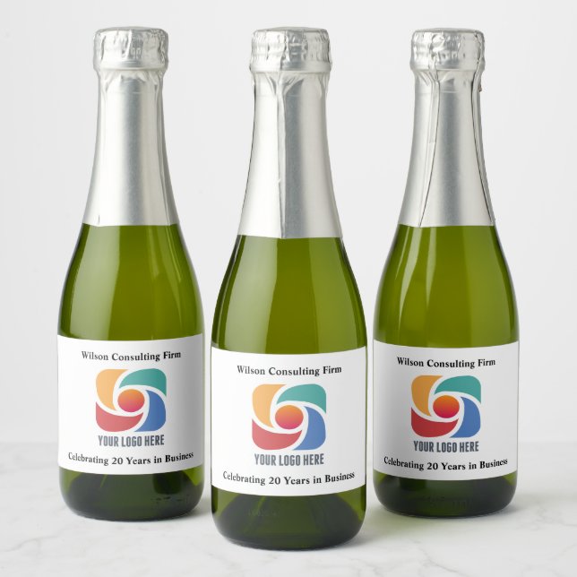 Custom Business Logo Company Marketing Mini Sparkling Wine Label (Bottles)