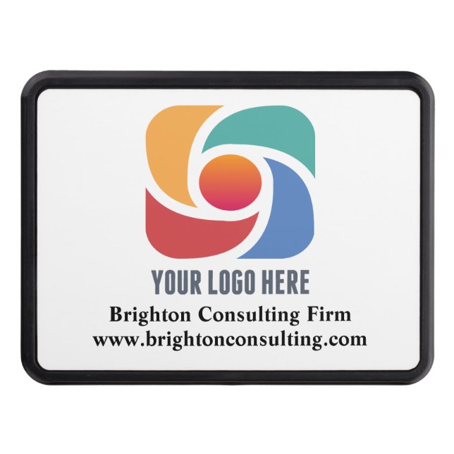 Custom Business Logo Company Marketing Trailer Hitch Cover (Front)