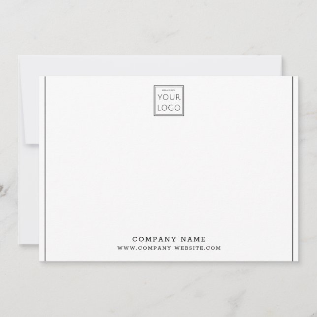 Custom Business Logo Company Name 5x7 Minimalist Card (Front)