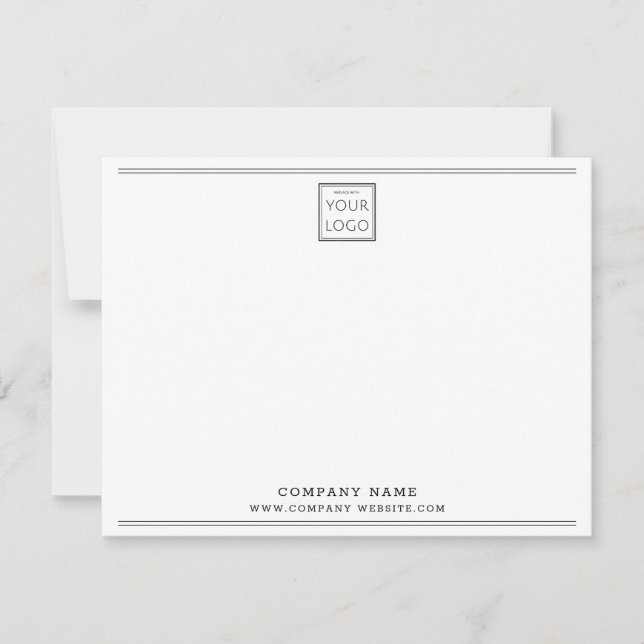 Custom Business Logo Company Name Black Border Card (Front)