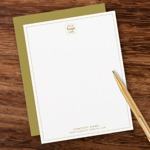 Custom Business Logo Company Name Gold Vertical Card