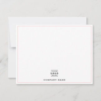 Custom Business Logo Company Name Pink Border Card