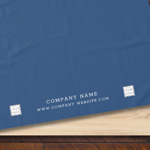 Custom Business Logo Company Name Promo Blue Tablecloth