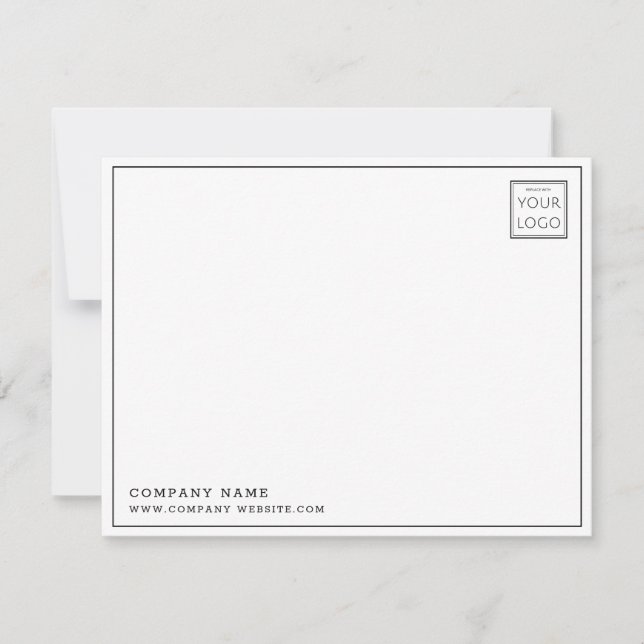 Custom  Business Logo Company Name Thank You Photo Card (Front)