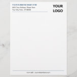 Custom Business Logo Company Office Letterhead<br><div class="desc">Your Colour and Font - Simple Personalized Black White Business Office Letterhead with Your Logo - Add Your Logo - Image / Business Name - Company / Address - Contact Information - Resize and move or remove and add elements / image and text with customization tool. Choose your text /...</div>