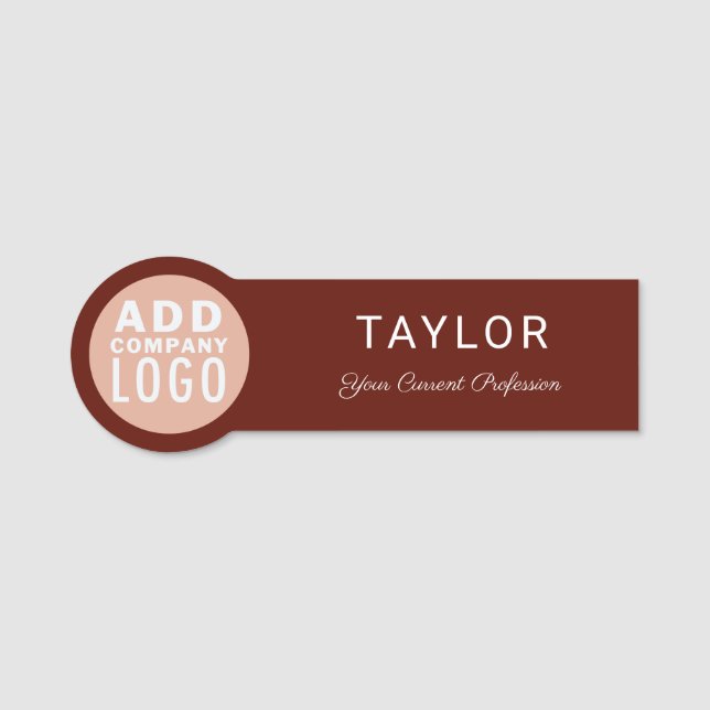Custom Business Logo Company Office Staff Name Tag (Front)
