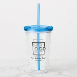 Custom Business Logo Company Promotional Blue Acrylic Tumbler