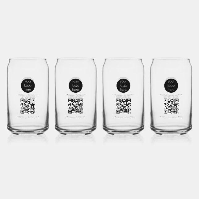 Custom Business Logo Company Promotional  Can Glass (Front)