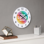 Custom Business Logo, Company Promotional Large Clock<br><div class="desc">Unlock an innovative way to promote your business with this customizable corporate wall clock. This large clock, with a unique design to house your logo, is both a practical gift and a striking display of style. It's perfect for corporate gifts, promotional giveaways, and special occasions. Make a statement that resonates...</div>