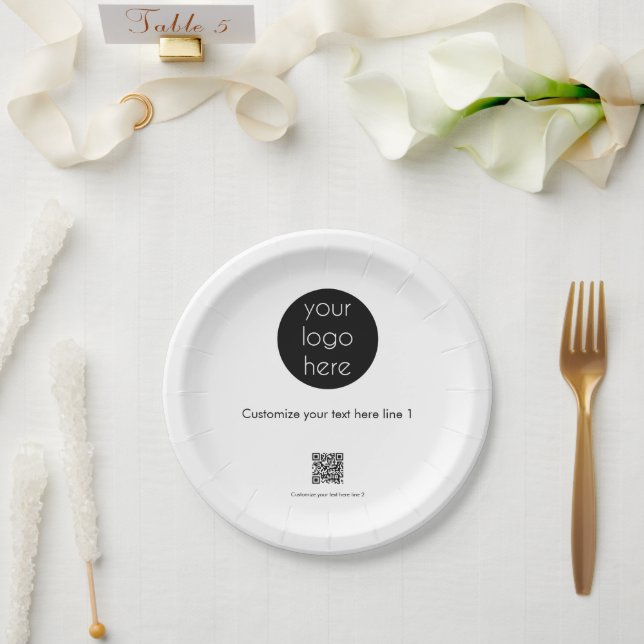 Custom Business Logo Company Promotional  Paper Plate (Wedding)