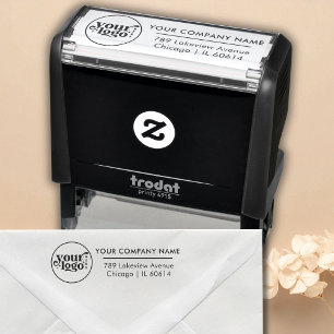 Custom Business Logo Company Return Address Self-inking Stamp