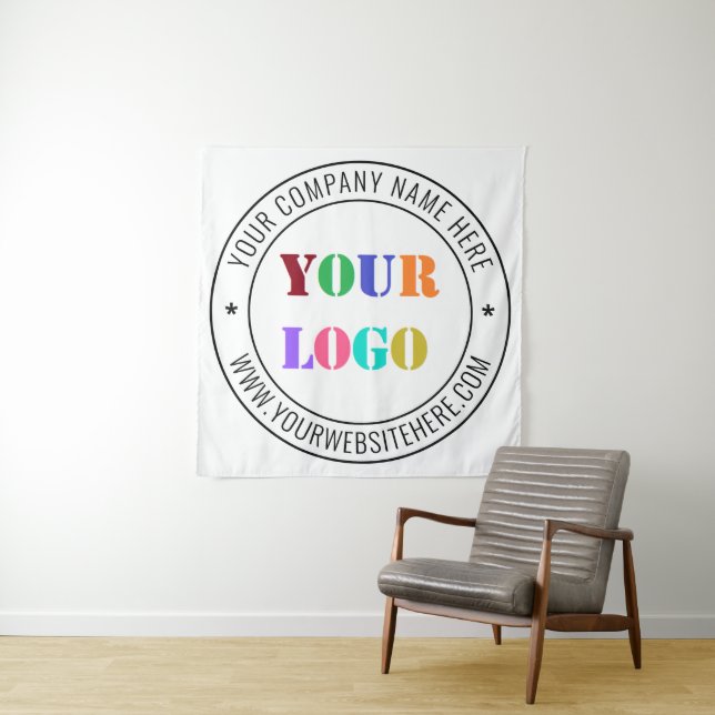 Custom Business Logo Company Stamp Design Tapestry (In Situ)