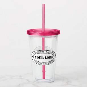 Custom Business Logo Company Stamp Personalized Acrylic Tumbler