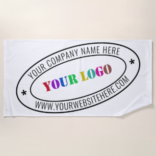 Custom Business Logo Company Stamp - Personalized  Beach Towel