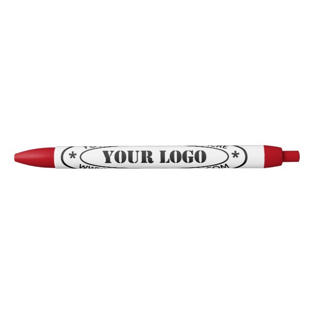 Custom Business Logo Company Stamp - Personalized  Blue Ink Pen (Front)