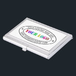 Custom Business Logo Company Stamp Personalized  Business Card Holder<br><div class="desc">Custom Business Logo Company Stamp - Personalized Website - Text Promotional Professional Customizable Stamp Gift - Add Your Logo - Image / Name - Company / Website - Information - Resize and move or remove and add elements / text with customization tool. Choose / add your colour !</div>