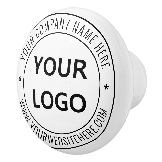 Custom Business Logo Company Stamp - Personalized  Ceramic Knob (Right)