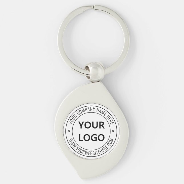 Custom Business Logo Company Stamp - Personalized  Keychain (Front)