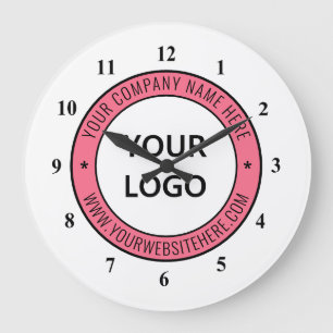 Custom Business Logo Company Stamp Personalized - Large Clock