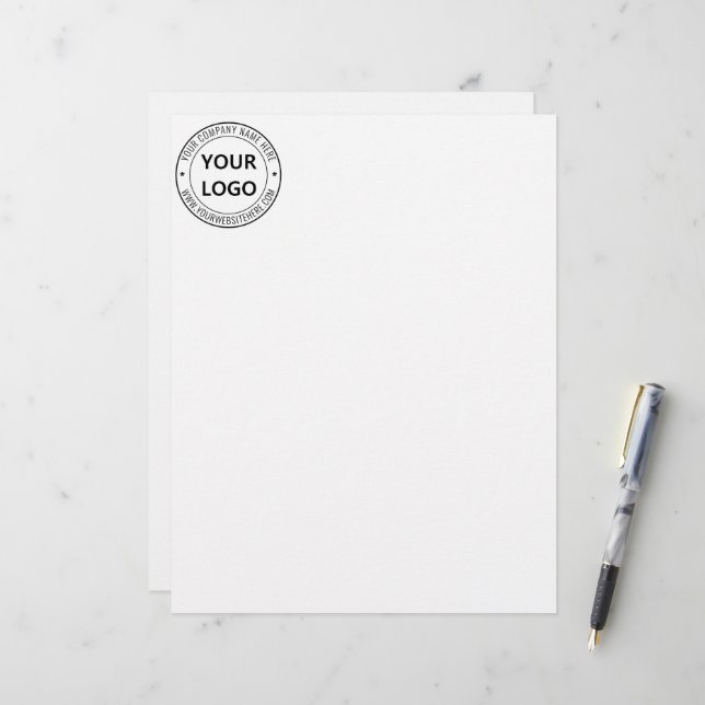 Custom Business Logo Company Stamp - Personalized  Letterhead (Front/Back In Situ)