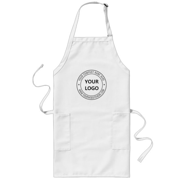 Custom Business Logo Company Stamp - Personalized  Long Apron (Front)