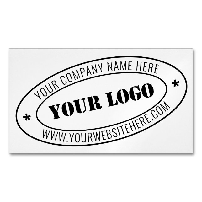 Custom Business Logo Company Stamp - Personalized  Magnetic Business Card (Front)
