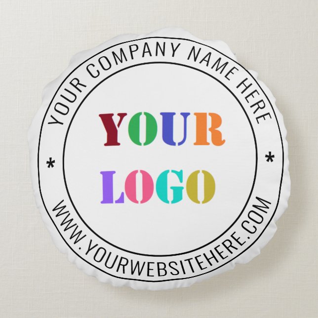 Custom Business Logo Company Stamp - Personalized  Round Pillow (Back)