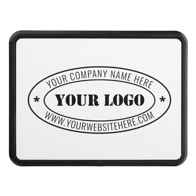 Custom Business Logo Company Stamp - Personalized  Trailer Hitch Cover (Front)