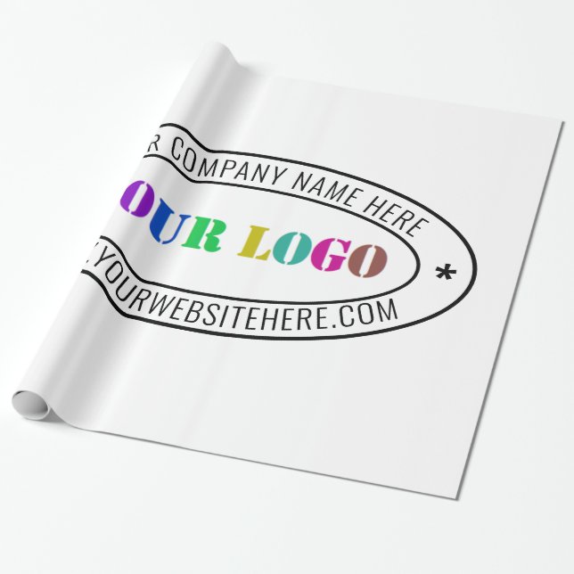 Custom Business Logo Company Stamp - Personalized  Wrapping Paper (Unrolled)