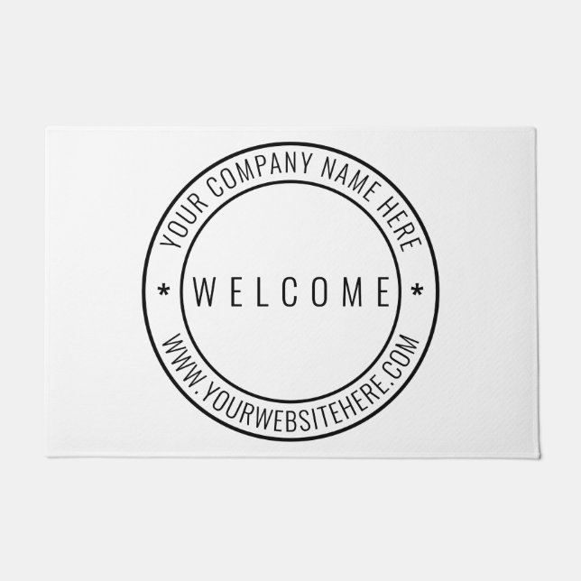 Custom Business Logo Company Stamp - Welcome - Doormat (Front)