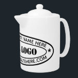 Custom Business Logo Company Teapot Template<br><div class="desc">Custom Colours and Fonts - Design Your Own Personalized Teapot with Company Logo and Name Website or Custom Text Promotional Business Teapots / Gift - Add Your Logo - Image - Photo or QR Code / and Name - Company / Website - Information - Resize and move or remove and...</div>