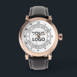 Custom Business Logo Company Watch Personalized<br><div class="desc">Custom Colours and Fonts Personalized Watches with Your Company Logo and Text Professional Design Business Promotional Watch Gift - Add Your Logo - Image or QR Code - Photo / and Name - Company / Website or other Information / text - Resize and move or remove and add elements /...</div>