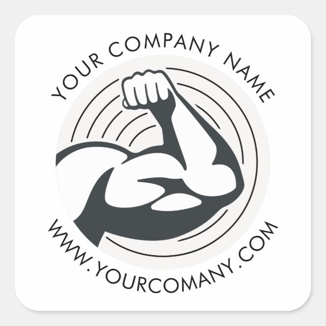 Custom Business Logo Company Website Simple Square Sticker (Front)