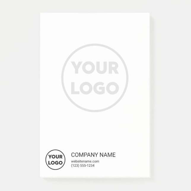 Custom Business Logo Contact Info Large Faded Logo Post-it Notes (Front)