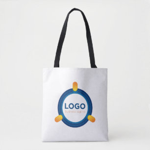 Custom Business Logo Corporate Branded White Throw Tote Bag