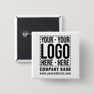 Custom Business Logo Corporate Company Modern Cool 2 Inch Square Button